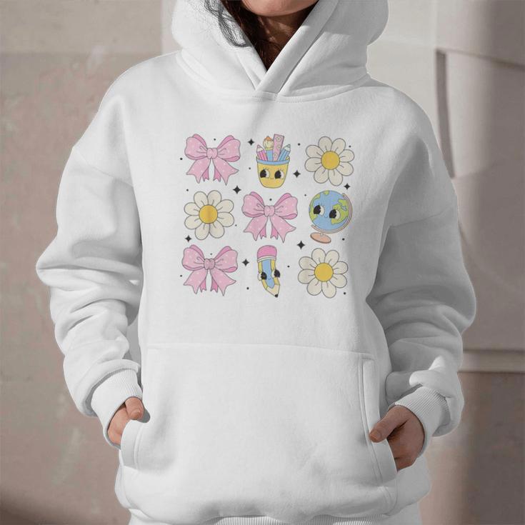 Retro Groovy Back To School Coquette First Day Of School Graphic Youth Hoodie Retro Groovy Back To School Coquette First Day Of School Graphic Youth Hoodie