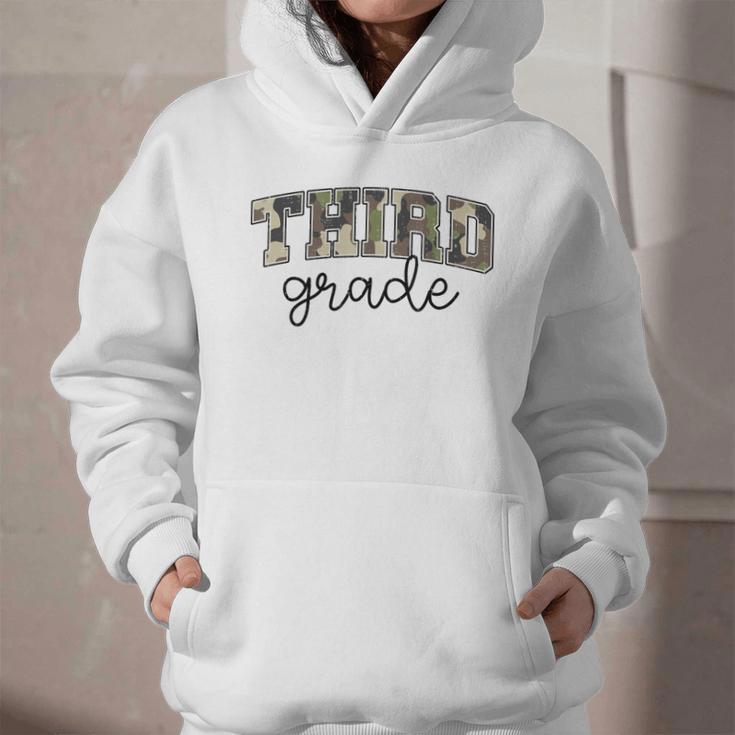 Retro Third Grade Old Camo Back To School Girl Boy 3rd Grade Graphic Youth Hoodie