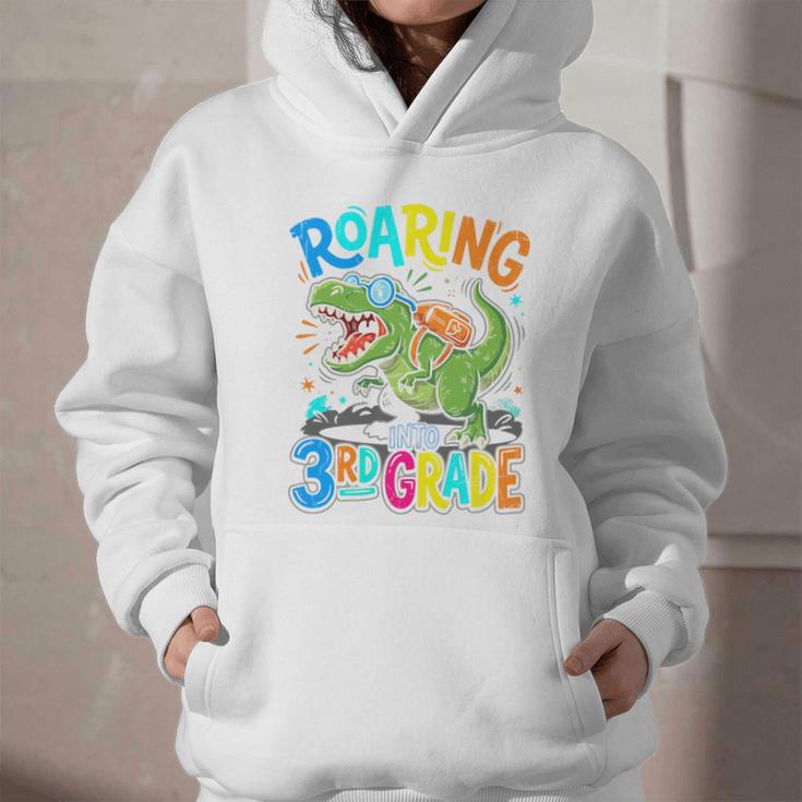 Roaring Into 3rd Grade Back To School Dinosaurus T-Rex Premium Tri-Blend Graphic Youth Hoodie