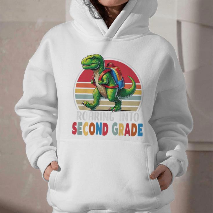 Roaring Into Second Grade T-Rex Back To School 2nd Grade Premium Tri-Blend Graphic Youth Hoodie Roaring Into Second Grade T-Rex Back To School 2nd Grade Premium Tri-Blend Graphic Youth Hoodie