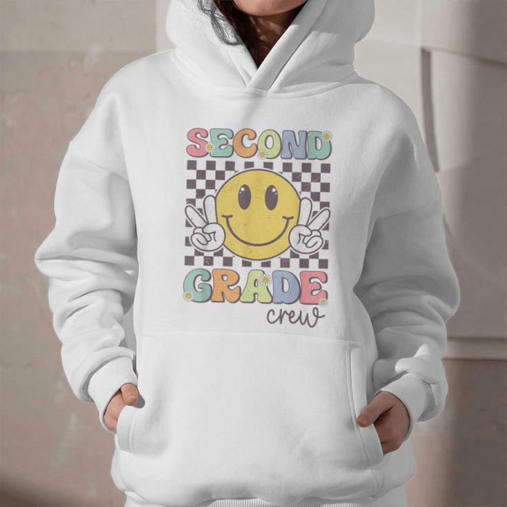 Second Grade Crew Smile Face Back To School 2nd Grade Team Graphic Youth Hoodie