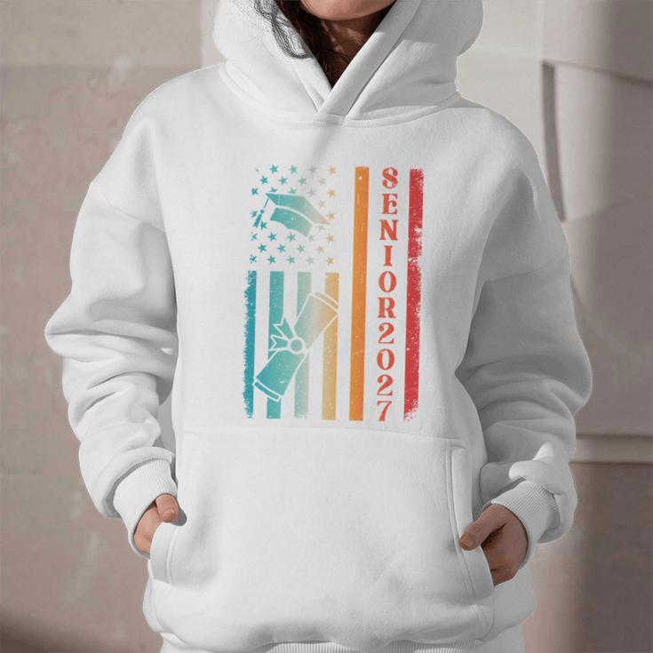 Senior 2027 Class Of 2027 Graduation USA Flag Back To School Performance Graphic Youth Hoodie