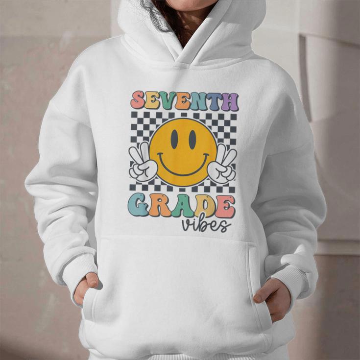 Seventh Grade Vibes Cute Smile Back To School 7th Grade Team Graphic Youth Hoodie