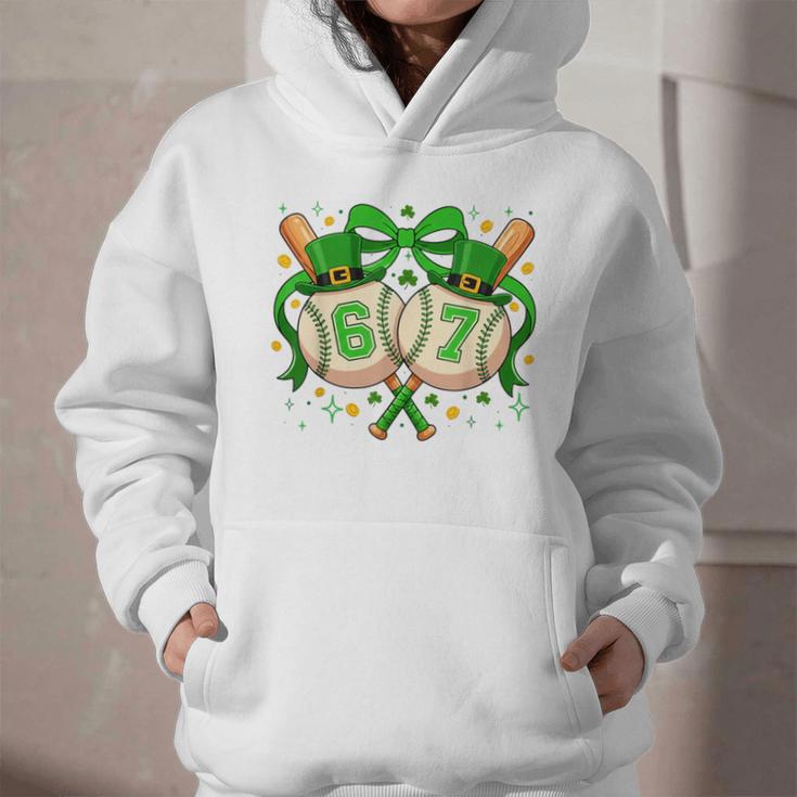 Six Seven 67 Meme Baseball Coquette Bow St Patrick's Day Graphic Youth Hoodie Six Seven 67 Meme Baseball Coquette Bow St Patrick's Day Graphic Youth Hoodie