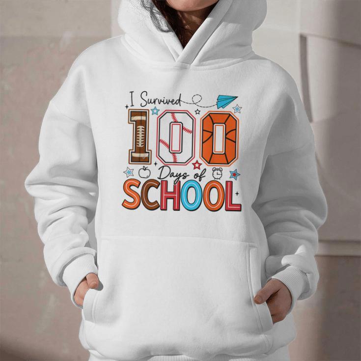 I Survived 100 Days Baseball Football Basketball School Kids Graphic Youth Hoodie I Survived 100 Days Baseball Football Basketball School Kids Graphic Youth Hoodie