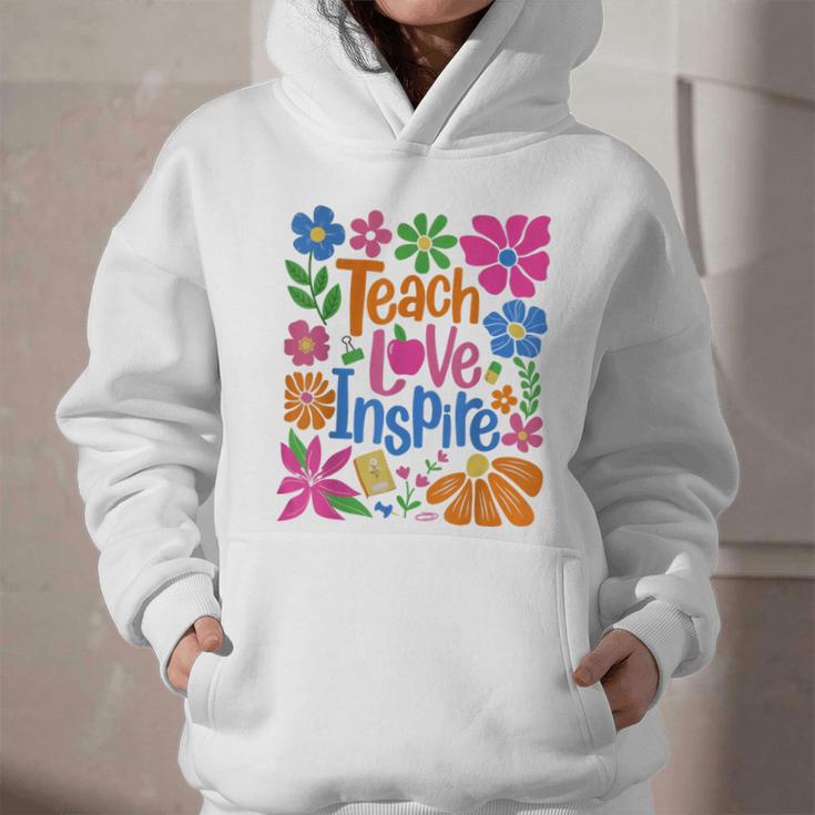 Teach Love Inspire Back To School Graphic Youth Hoodie Teach Love Inspire Back To School Graphic Youth Hoodie