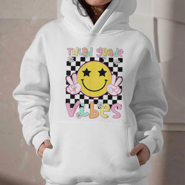 Third Grade Vibes Groovy Smile Face Back To School Girl Kid Graphic Youth Hoodie Third Grade Vibes Groovy Smile Face Back To School Girl Kid Graphic Youth Hoodie