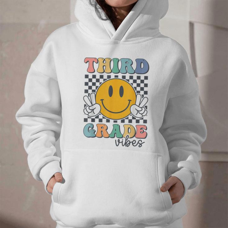 Third Grade Vibes Retro Smile Back To School 3rd Grade Team Graphic Youth Hoodie Third Grade Vibes Retro Smile Back To School 3rd Grade Team Graphic Youth Hoodie