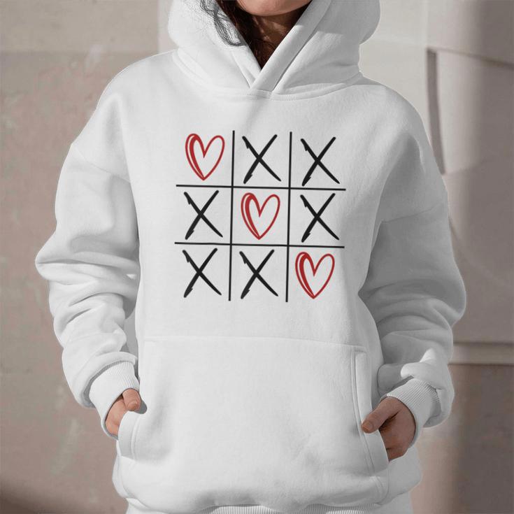 Tic Tac Toe Love Hearts Romantic Valentine Raglan Baseball Tee Graphic Youth Hoodie
