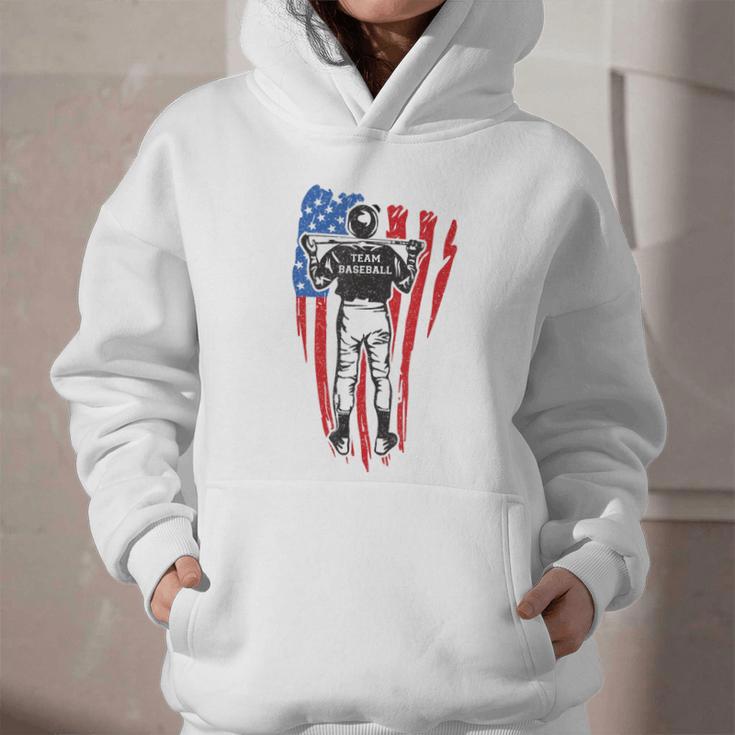 US Flag Baseball Player Batter Sport Lover Team Coach Family Graphic Youth Hoodie US Flag Baseball Player Batter Sport Lover Team Coach Family Graphic Youth Hoodie
