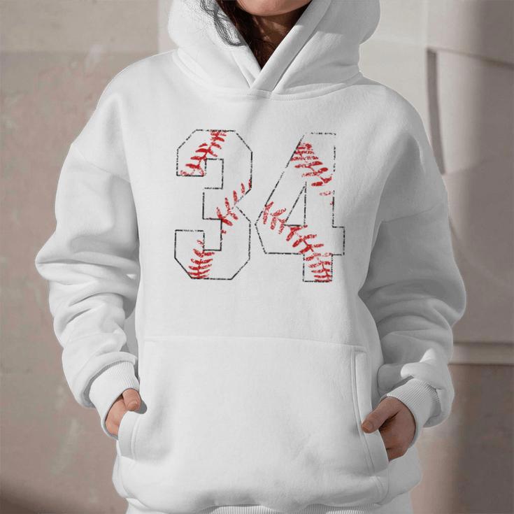 Vintage Distressed Baseball Number 34 Jersey Player Uniform Graphic Youth Hoodie