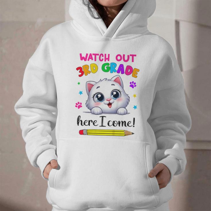 Watch Out 3rd Grade Here I Come Girls Cat Back To School Graphic Youth Hoodie Watch Out 3rd Grade Here I Come Girls Cat Back To School Graphic Youth Hoodie