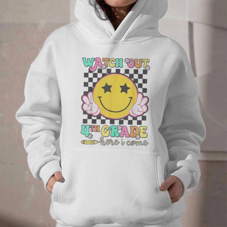 Watch Out 4th Grade Here I Come Back To School Fourth Grade Graphic Youth Hoodie