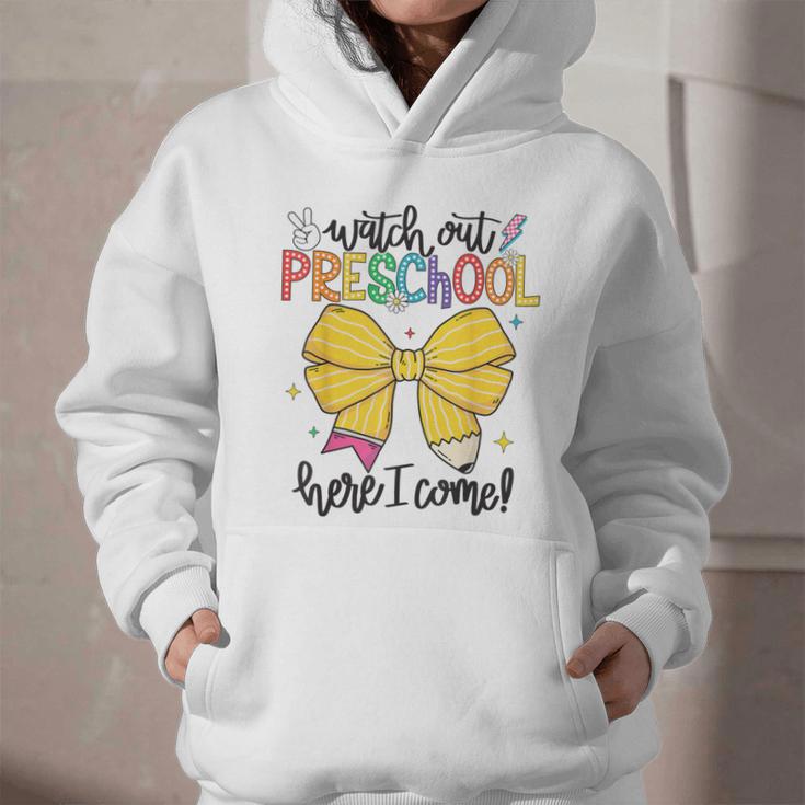 Watch Out Pre-K Here I Come Preschool Back To School Graphic Youth Hoodie Watch Out Pre-K Here I Come Preschool Back To School Graphic Youth Hoodie