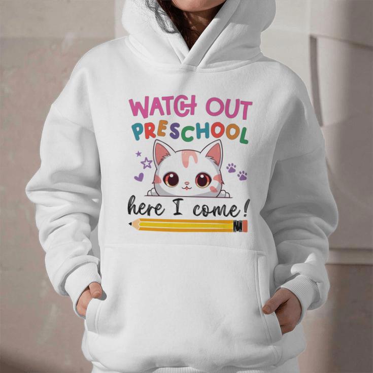 Watch Out Preschool Here I Come Girls Back To School Performance Graphic Youth Hoodie Watch Out Preschool Here I Come Girls Back To School Performance Graphic Youth Hoodie