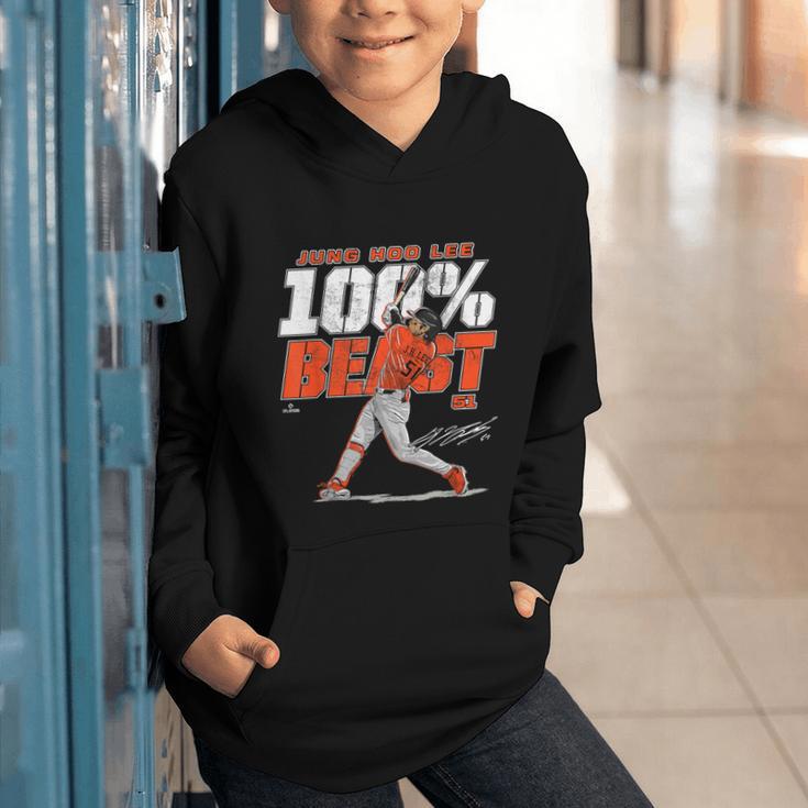 100 Beast Jung Hoo Lee San Francisco Baseball MLBPA Graphic Youth Hoodie