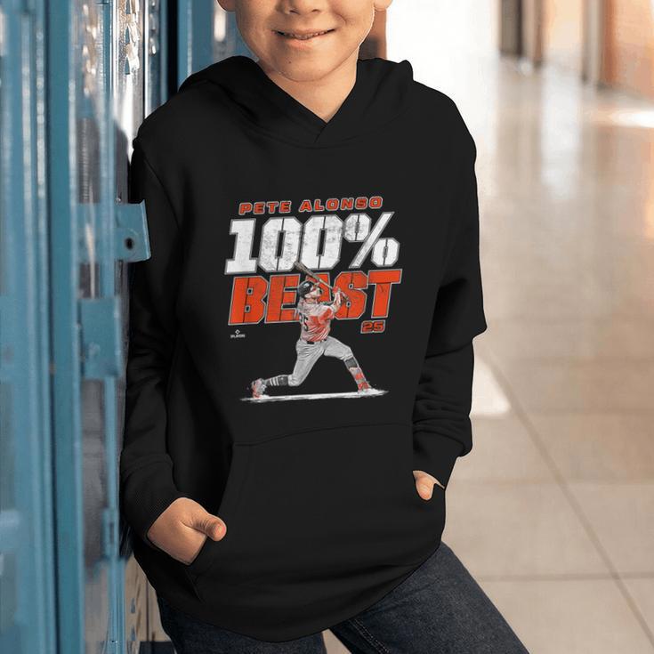 100 Beast Pete Alonso Baltimore Baseball MLBPA Graphic Youth Hoodie