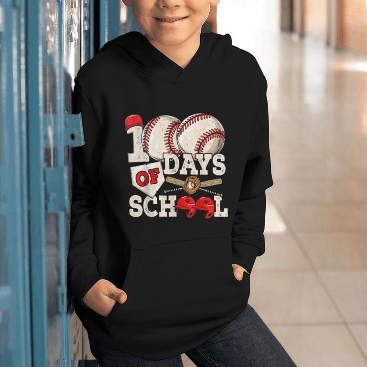 100 Days Of School Baseball 100th Day Of School Kids Teacher Graphic Youth Hoodie