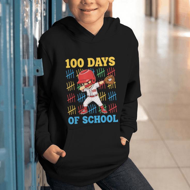 100 Days Of School Baseball Bat 100th Day Of School Boys Graphic Youth Hoodie