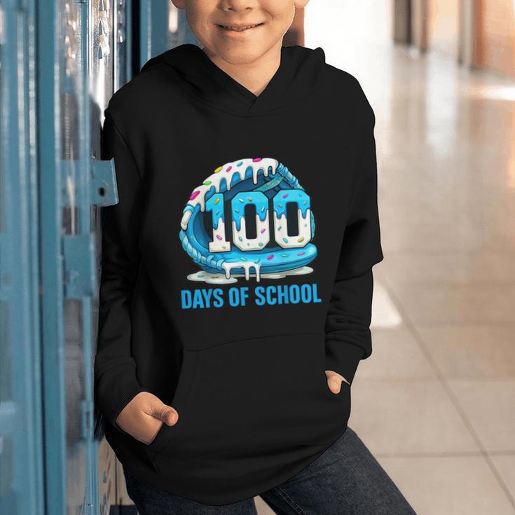 100 Days Of School Baseball Drip Ice Cream Kid Boy 100th Day Graphic Youth Hoodie