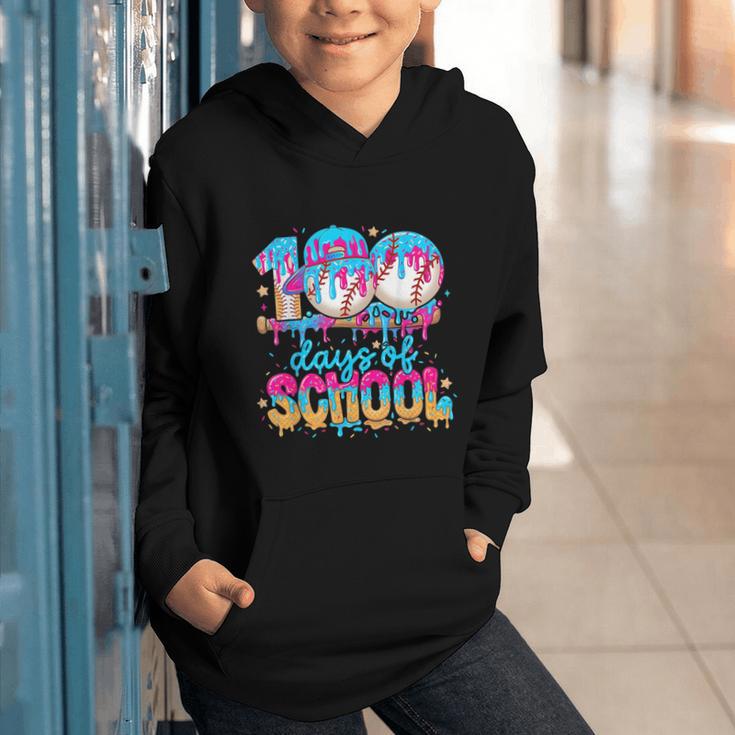 100 Days Of School Baseball Ice Cream For Boy Girl Kids Graphic Youth Hoodie