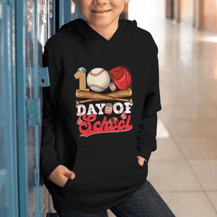 100 Days Of School Baseball Player Sports Game Teacher Kid Graphic Youth Hoodie
