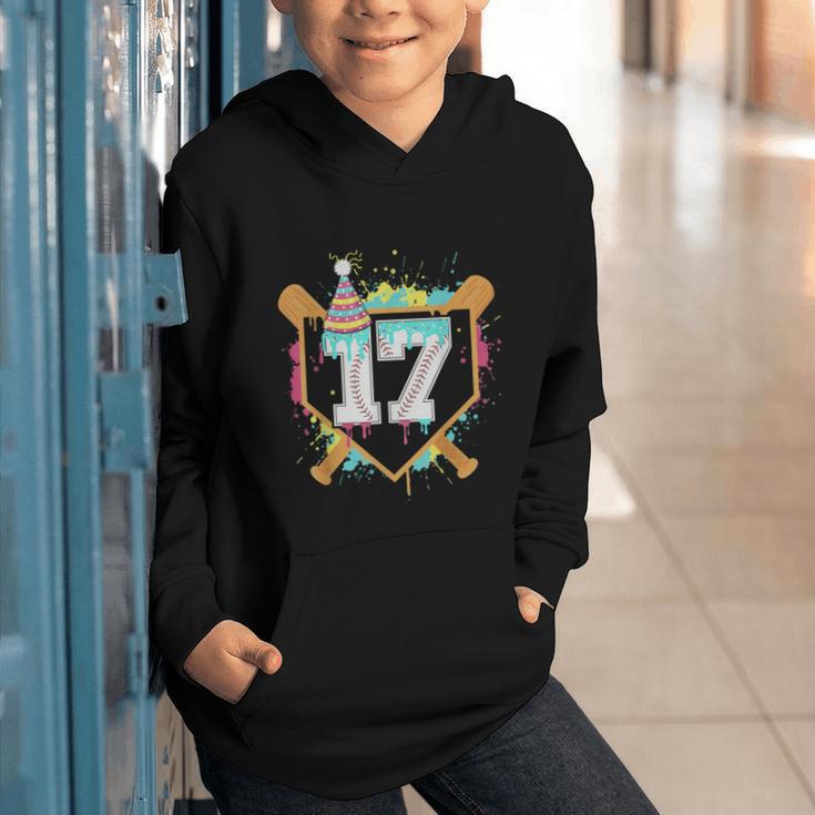 17th Birthday Baseball Drip Number 17 Year Old Birthday Boy Graphic Youth Hoodie 17th Birthday Baseball Drip Number 17 Year Old Birthday Boy Graphic Youth Hoodie