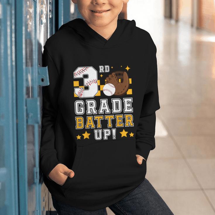 3rd Grade Batter Up Baseball First Day Back To School Graphic Youth Hoodie