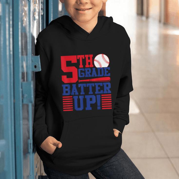 5th Grade Batter Up Back To School Fifth Grade Baseball Boys Graphic Youth Hoodie