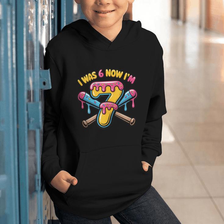 I Was 6 Now I'm 7 Dripping Ice Cream Baseball 67 Drip Graphic Youth Hoodie I Was 6 Now I'm 7 Dripping Ice Cream Baseball 67 Drip Graphic Youth Hoodie
