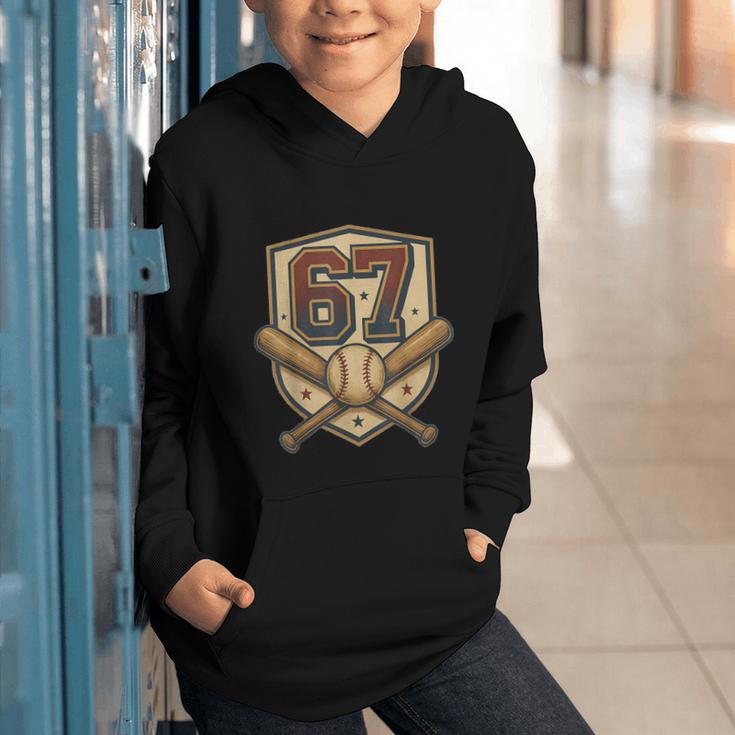 67 Baseball Meme Vintage Sports Crest Retro 67 Player Graphic Youth Hoodie 67 Baseball Meme Vintage Sports Crest Retro 67 Player Graphic Youth Hoodie
