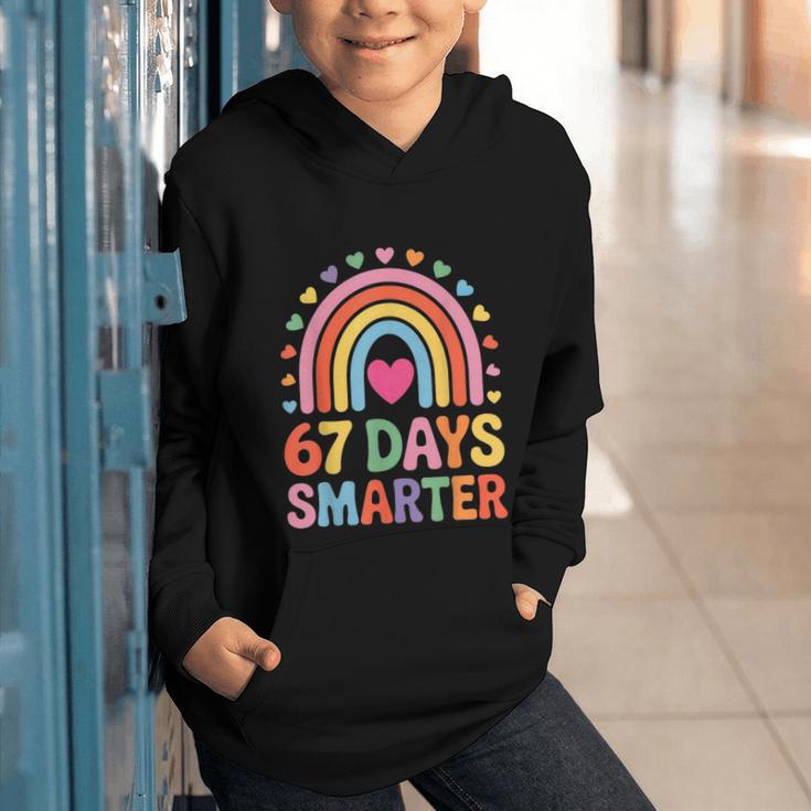67 Days Smarter Rainbow For Back To School Kids Graphic Youth Hoodie