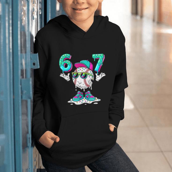 67 Meme Six Seven 6 7 Meme Baseball Drip Graphic Youth Hoodie
