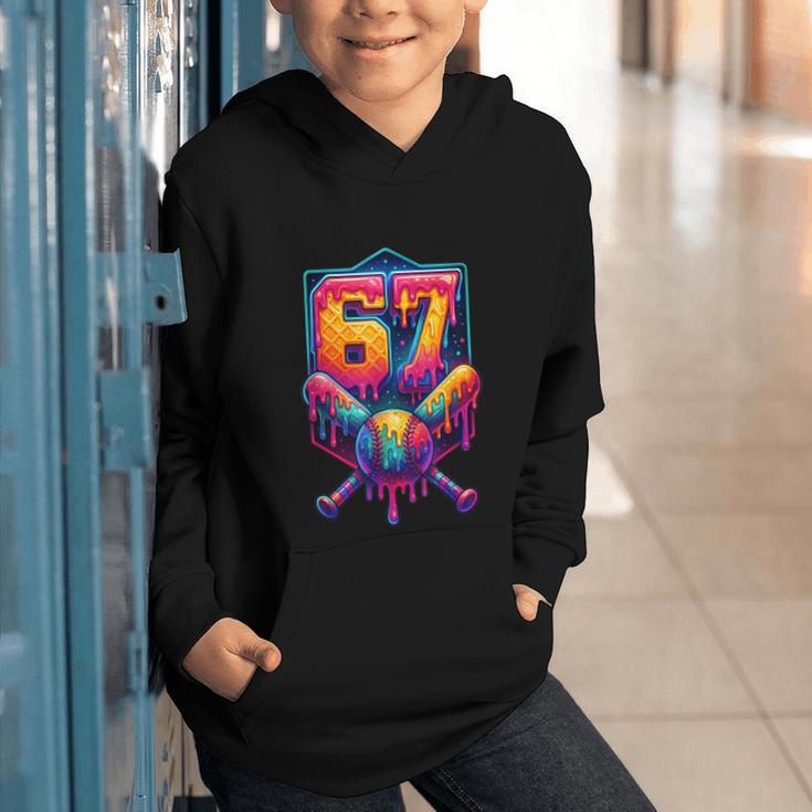 67 Meme Trendy Baseball Number 67 Player Six Seven Graphic Youth Hoodie