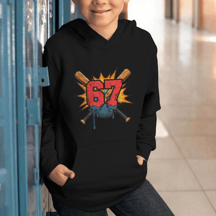 67 Sports Meme – Baseball Bats Number 6 7 Graphic Youth Hoodie