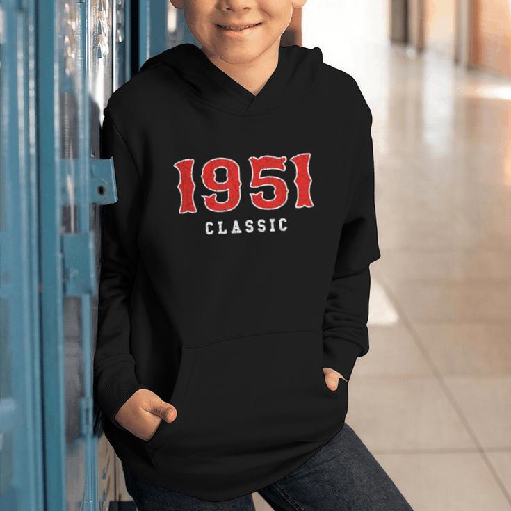 75 Year Old 1951 Classic Baseball Fan 75th Birthday Graphic Youth Hoodie