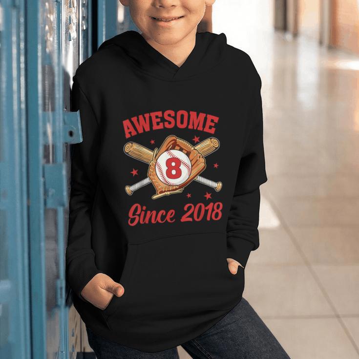 8 Year Old Boys Awesome Since 2018 Baseball Birthday Graphic Youth Hoodie 8 Year Old Boys Awesome Since 2018 Baseball Birthday Graphic Youth Hoodie