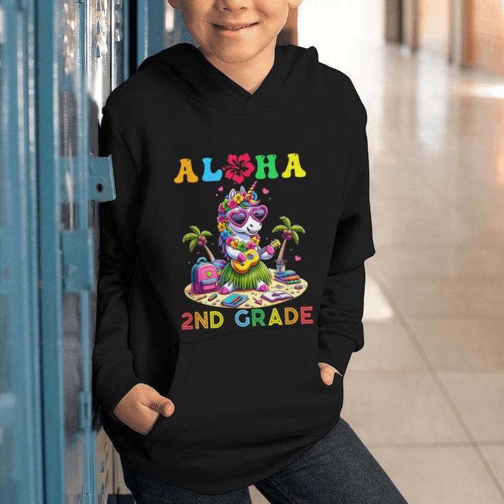 Aloha Second Grade Unicorn Hawaii Back To School Kids Girl Graphic Youth Hoodie