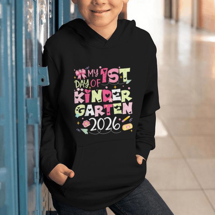 Back To School My 1st Day Of Kindergarten 2026 Bow Graphic Youth Hoodie
