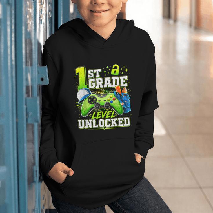 Back To School 1st First Grade Level Unlocked Gamer Kid Graphic Youth Hoodie Back To School 1st First Grade Level Unlocked Gamer Kid Graphic Youth Hoodie
