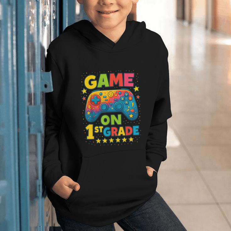 Back To School 1st Grade Boys Gamer First Day School Level Graphic Youth Hoodie Back To School 1st Grade Boys Gamer First Day School Level Graphic Youth Hoodie