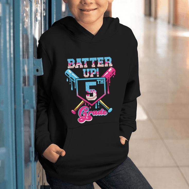 Back To School 5th Grade Batter Up Baseball First Day Boys Graphic Youth Hoodie Back To School 5th Grade Batter Up Baseball First Day Boys Graphic Youth Hoodie