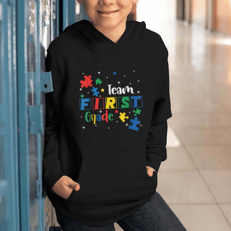 Back To School Autism Puzzle Pieces Autistic First Grade ASD Graphic Youth Hoodie Back To School Autism Puzzle Pieces Autistic First Grade ASD Graphic Youth Hoodie
