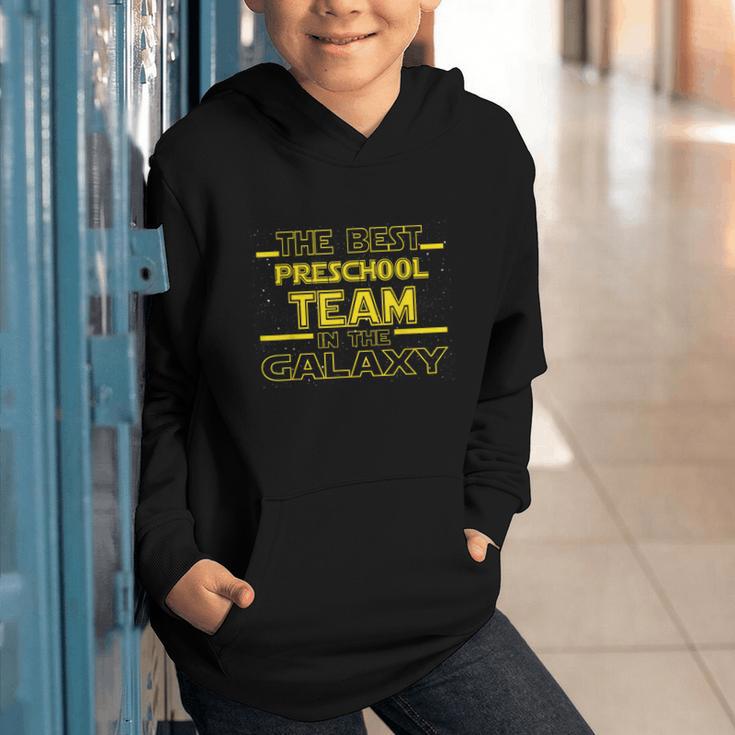 Back To School Best Preschool Team In The Galaxy Space Out Graphic Youth Hoodie