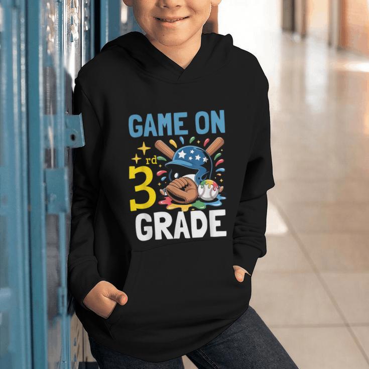 Back To School Game On Third Grade Baseball First Day Boys Graphic Youth Hoodie