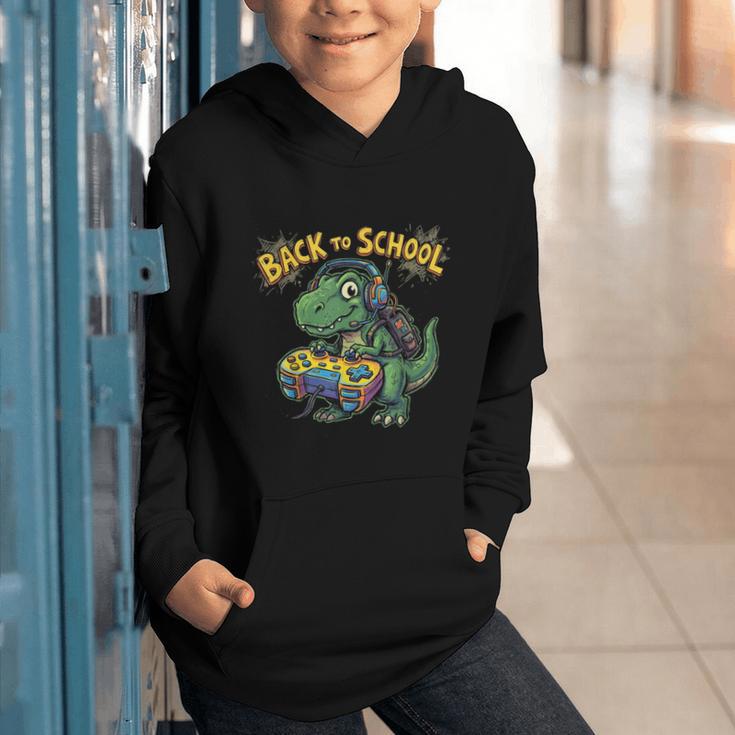 Back To School Gaming First Grade DinosaurRex Boys Graphic Youth Hoodie Back To School Gaming First Grade DinosaurRex Boys Graphic Youth Hoodie