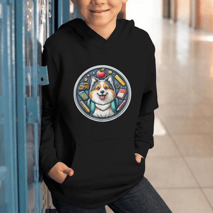 Back To School Icelandic Sheepdog Dog Boy Girls Student Kids Graphic Youth Hoodie