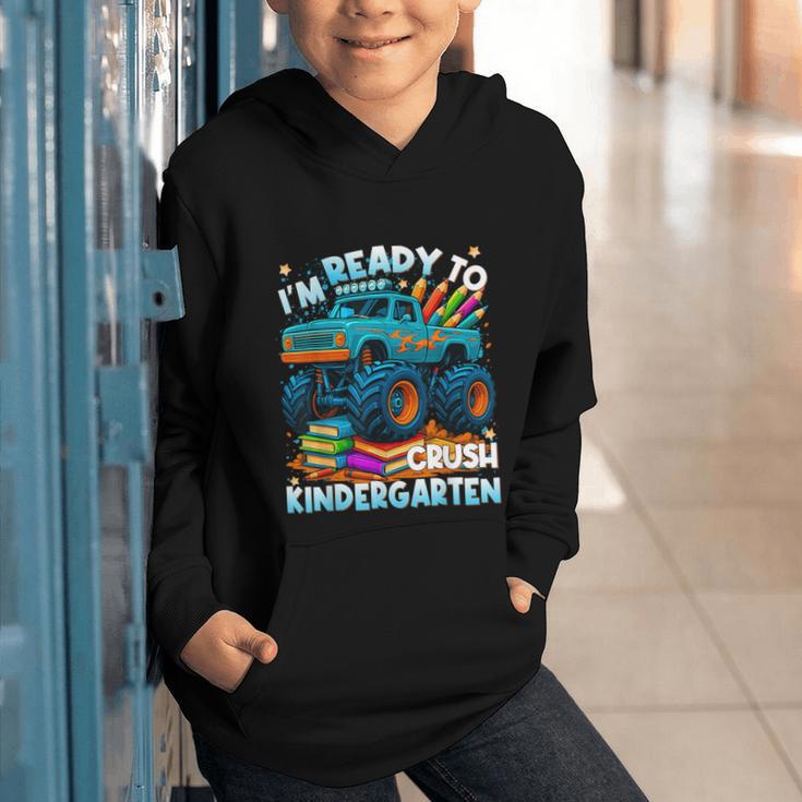 Back To School Ready To Crush Kindergarten Monster Truck Boy Graphic Youth Hoodie Back To School Ready To Crush Kindergarten Monster Truck Boy Graphic Youth Hoodie