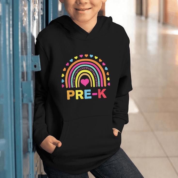 Back To School Shirt Rainbow Happy First Day Of Pre-K Graphic Youth Hoodie Back To School Shirt Rainbow Happy First Day Of Pre-K Graphic Youth Hoodie