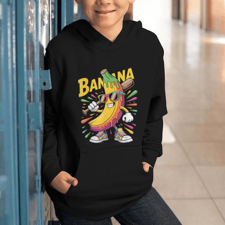 Banana Baseball Cartoon Cool Sports Kids Teens Graphic Youth Hoodie Banana Baseball Cartoon Cool Sports Kids Teens Graphic Youth Hoodie